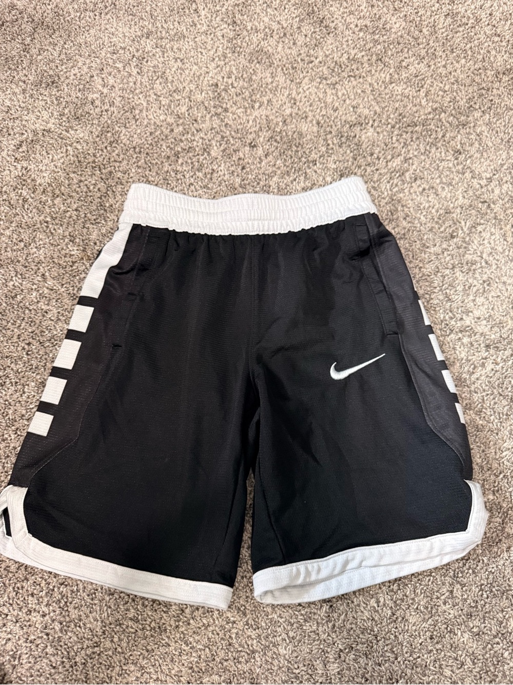 Nike Black and White Boys' Mesh Athletic Shorts